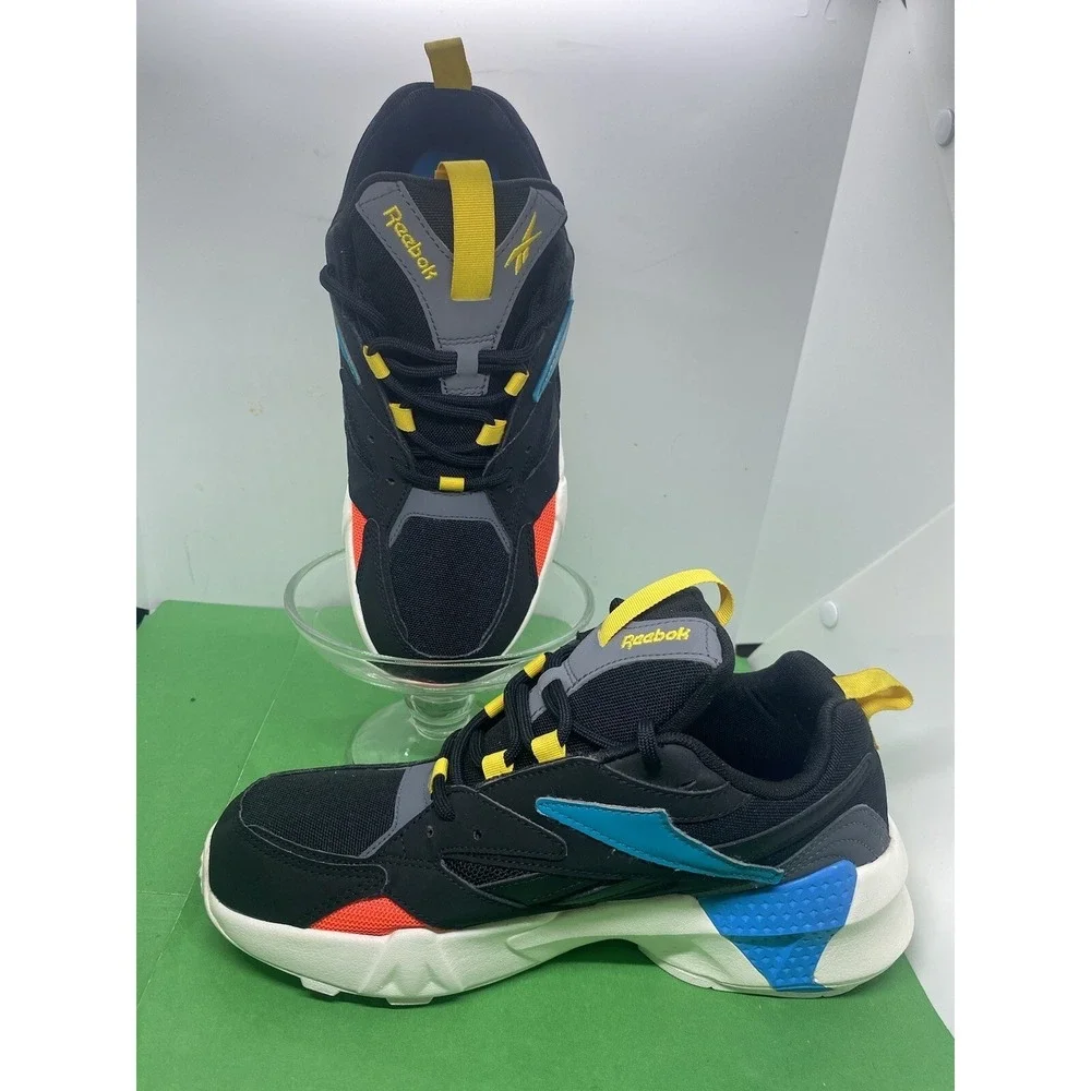 Reebok Womens Black Aztrek Double Mix Pops DV8172 Lace Up Sneaker Shoes Sz 9.